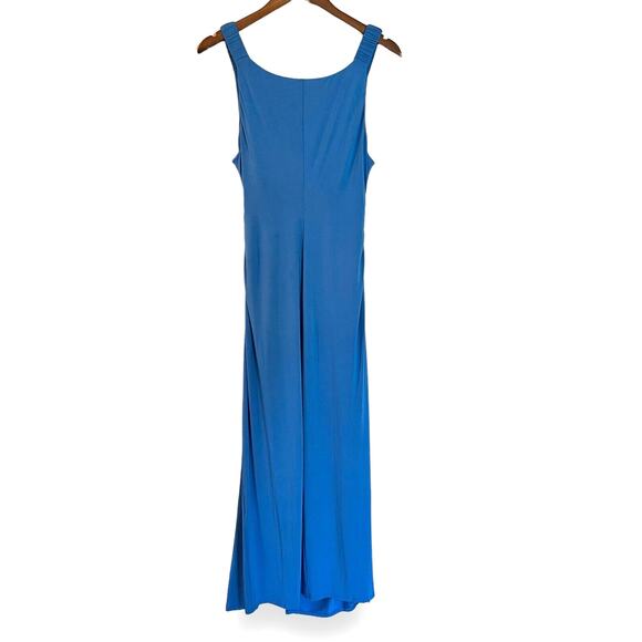 Rebecca Taylor Dress L French Blue Modal Twist Front Slit Sleeveless Midi $345 - Picture 9 of 11